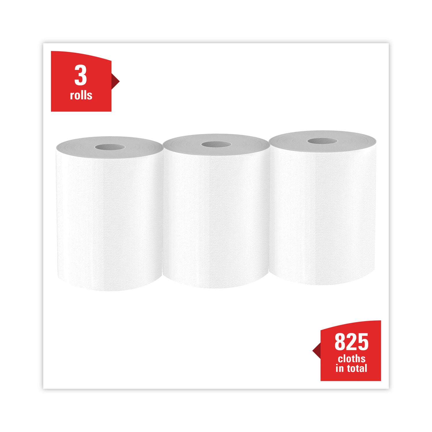 WypAll X70 Cloths, Center-Pull, 9.8 x 12.2, White, 275/Roll, 3 Rolls/Carton (41702)