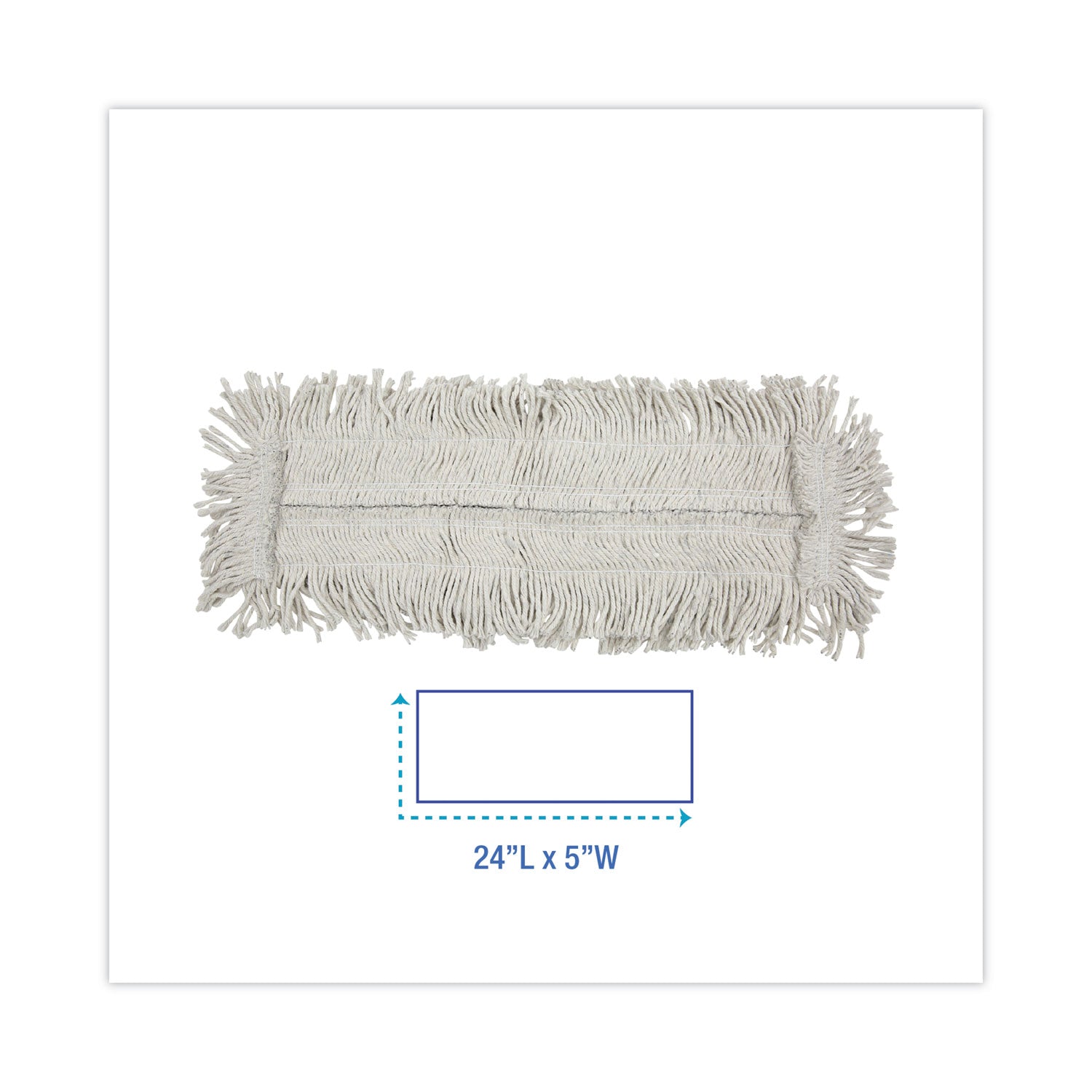 Boardwalk Disposable Cut End Dust Mop Head, Cotton/Synthetic, 24w x 5d, White (1624)