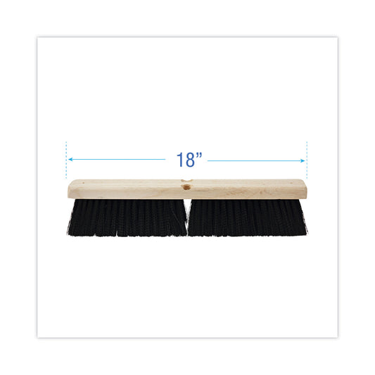 Boardwalk Floor Brush Head, 3" Black Medium Weight Polypropylene Bristles, 18" Brush (20618)