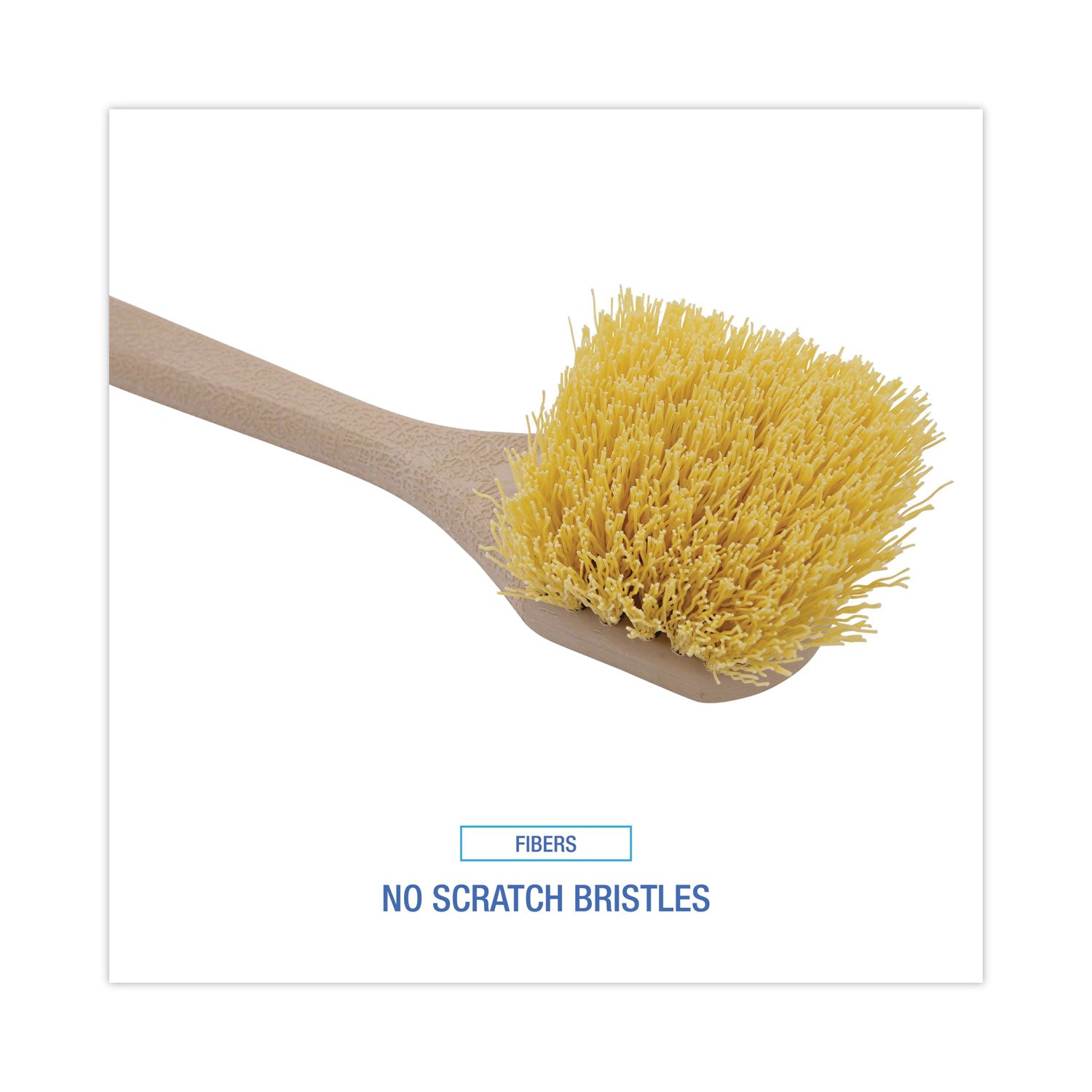 Boardwalk Utility Brush, Cream Polypropylene Bristles, 5.5 Brush, 14.5" Tan Plastic Handle (4320)