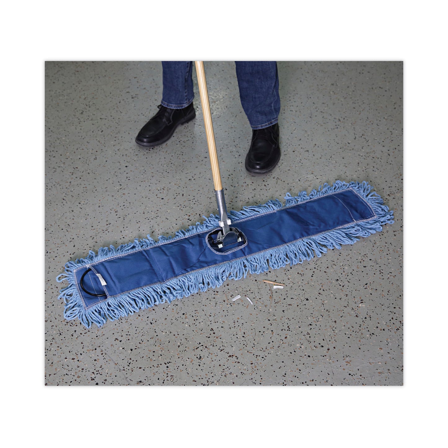 Boardwalk Dust Mop Head, Cotton/Synthetic Blend, 36 x 5, Looped-End, Blue (1136)