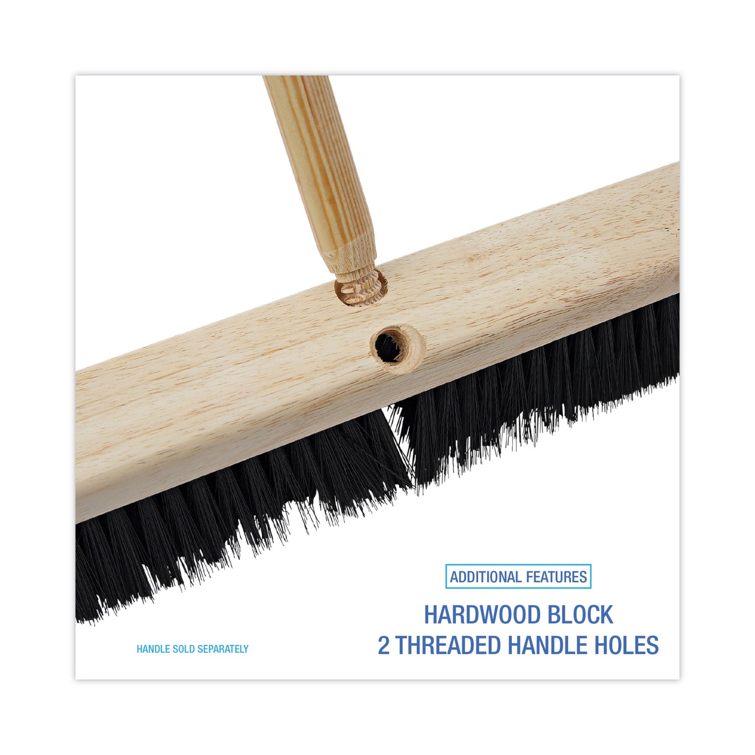 Boardwalk Floor Brush Head, 3" Black Medium Weight Polypropylene Bristles, 18" Brush (20618)