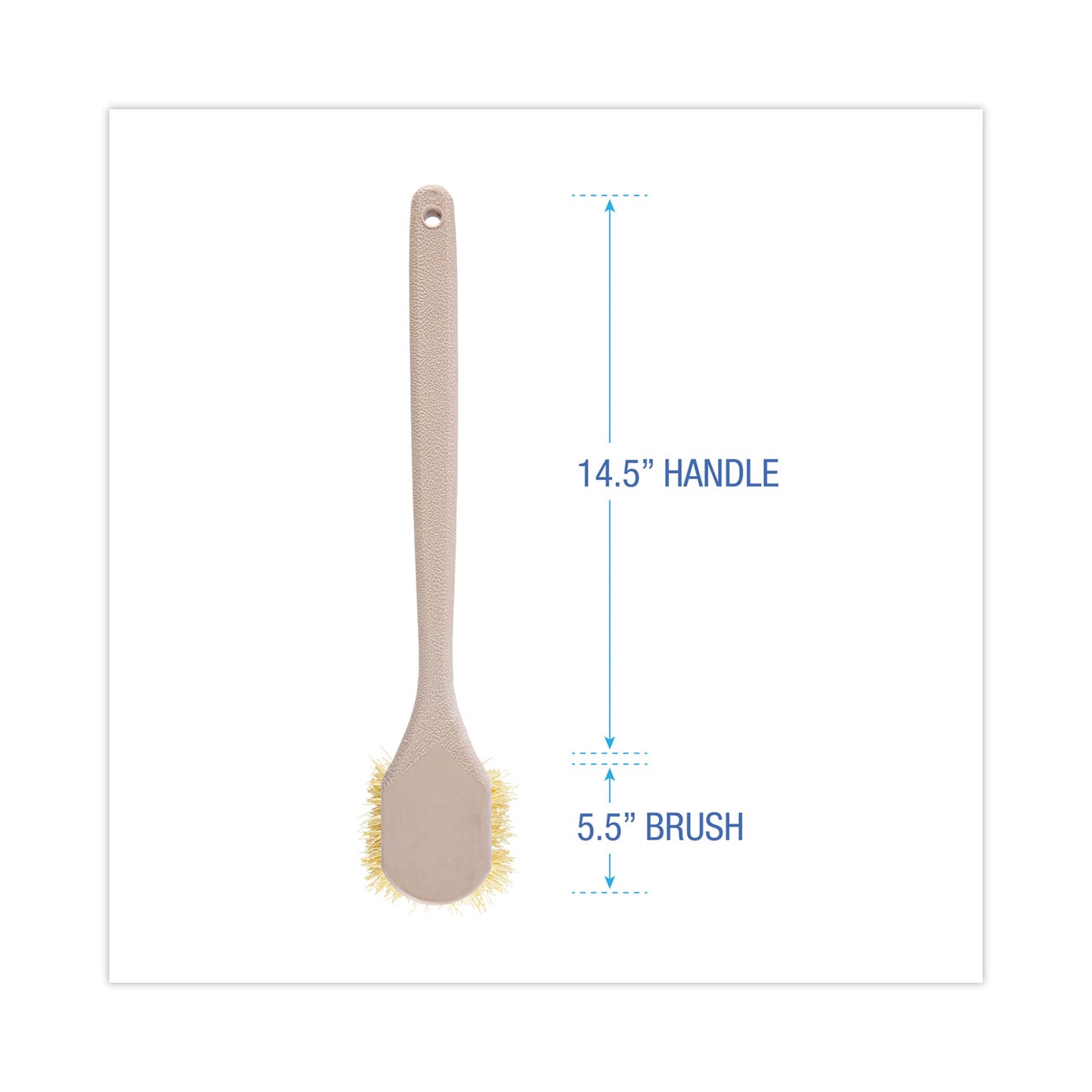 Boardwalk Utility Brush, Cream Polypropylene Bristles, 5.5 Brush, 14.5" Tan Plastic Handle (4320)