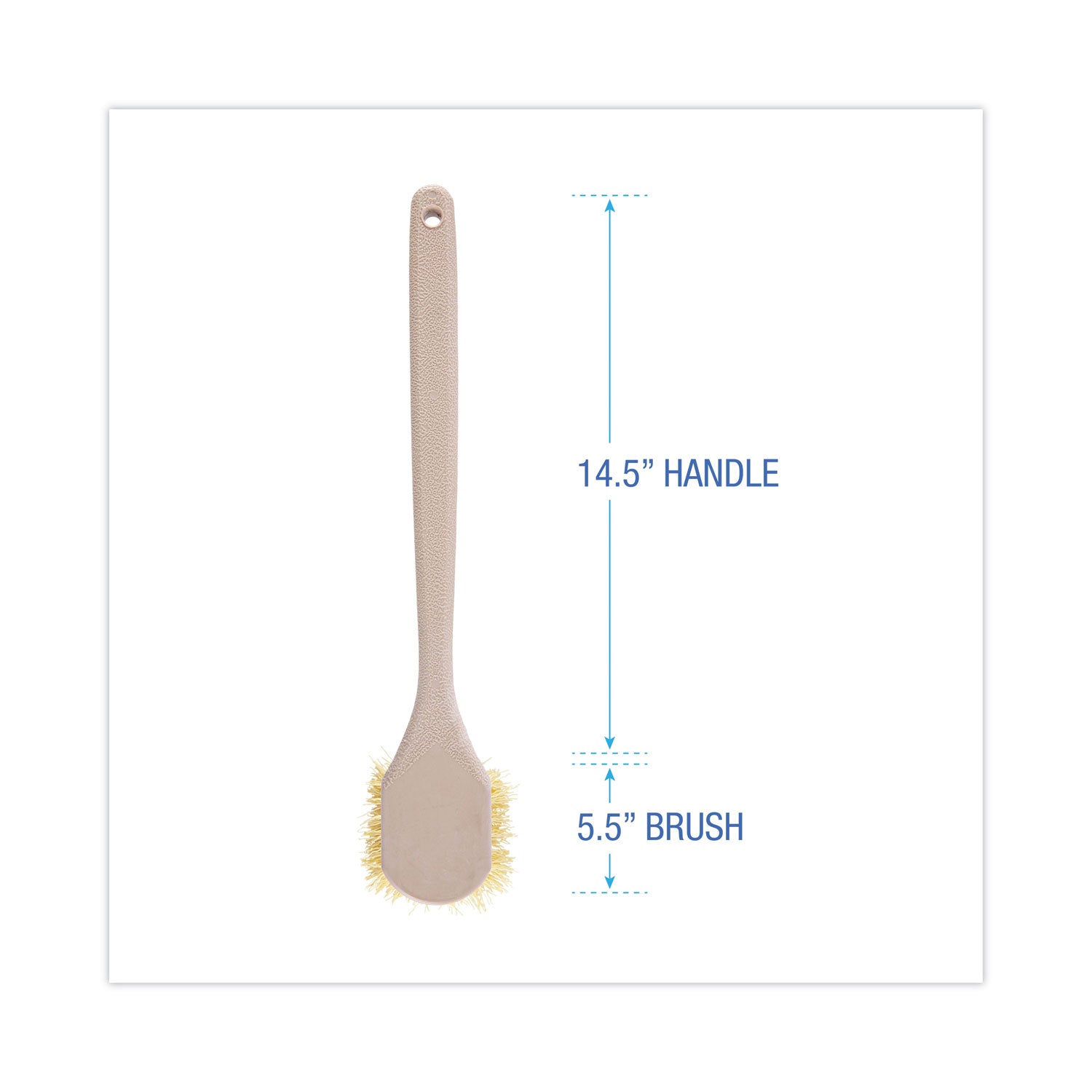 Boardwalk Utility Brush, Cream Polypropylene Bristles, 5.5 Brush, 14.5" Tan Plastic Handle (4320)