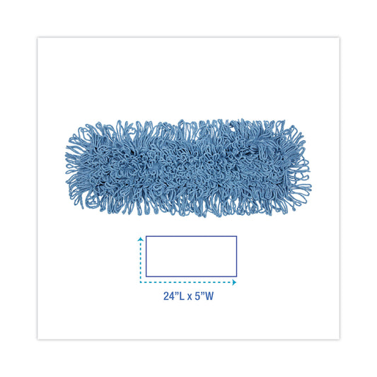 Boardwalk Mop Head, Dust, Looped-End, Cotton/Synthetic Fibers, 24 x 5, Blue (1124)