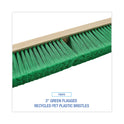 Boardwalk Floor Broom Head, 3" Green Flagged Recycled PET Plastic Bristles, 24" Brush (20724)