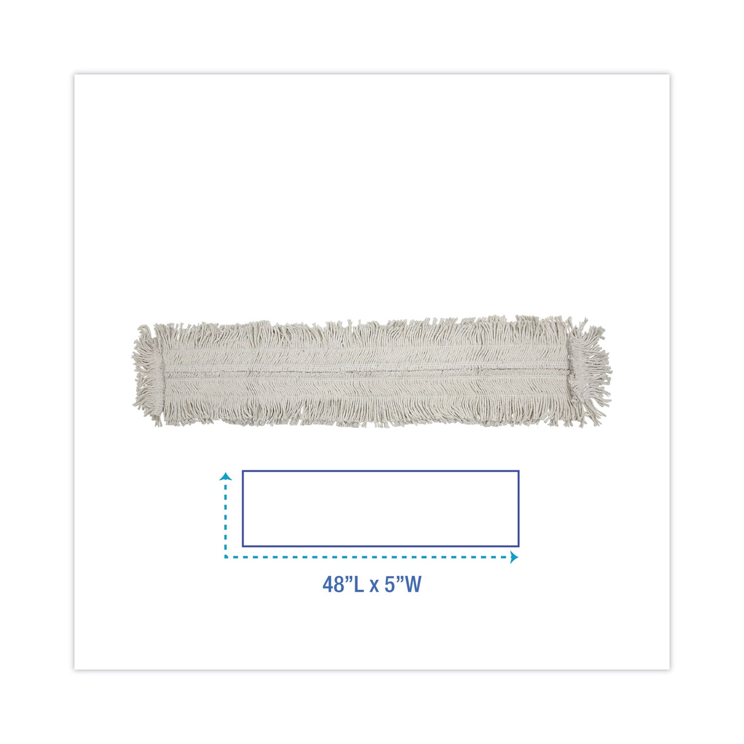 Boardwalk Mop Head, Dust, Disposable, Cotton/Synthetic Fibers, 48 x 5, White (1648)