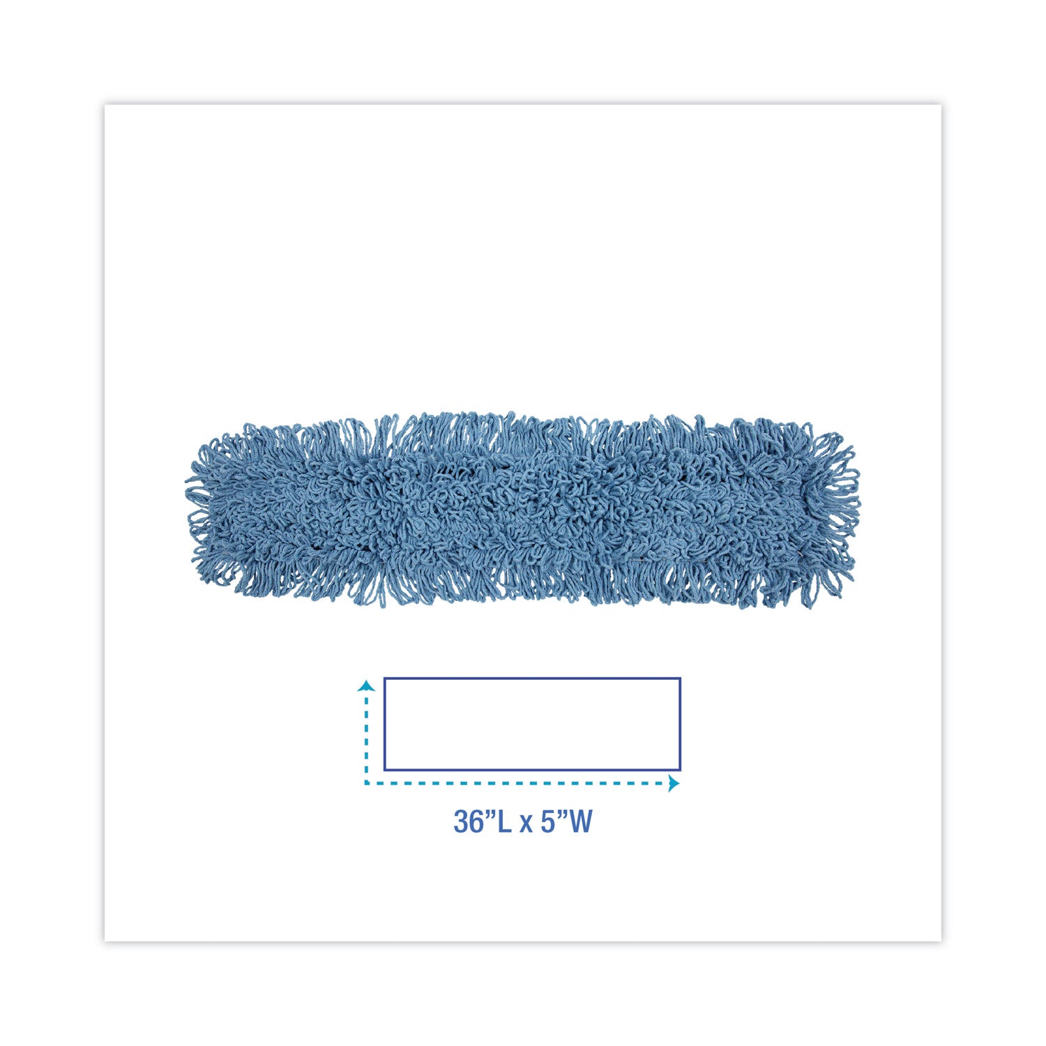 Boardwalk Dust Mop Head, Cotton/Synthetic Blend, 36 x 5, Looped-End, Blue (1136)