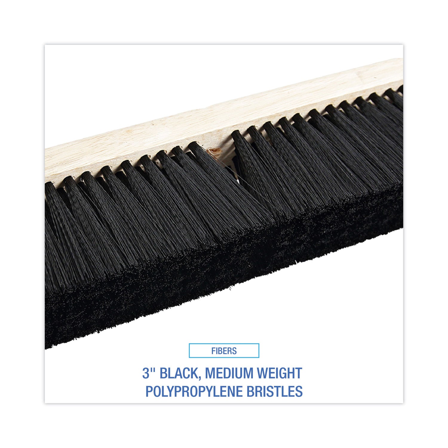 Boardwalk Floor Brush Head, 3" Black Medium Weight Polypropylene Bristles, 18" Brush (20618)