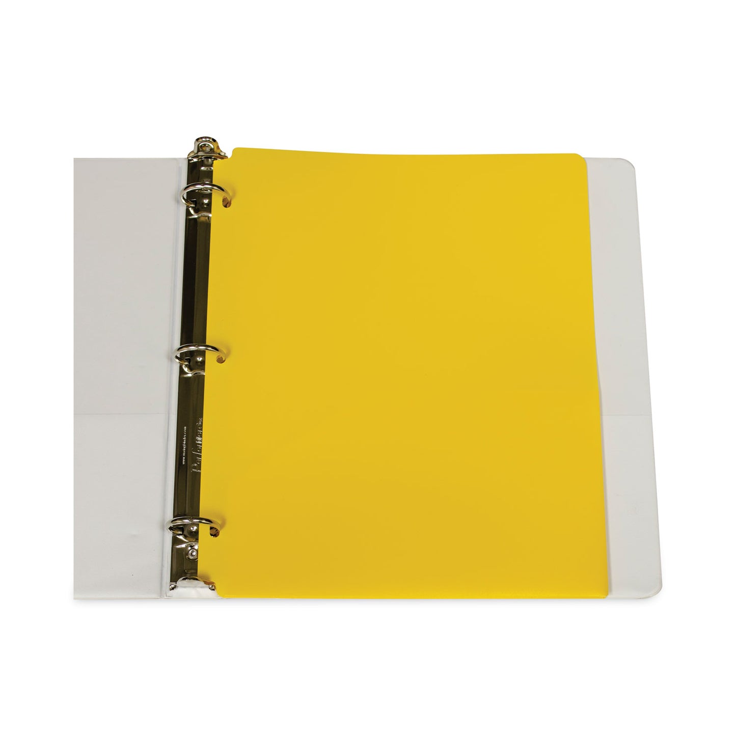 C-Line Two-Pocket Heavyweight Poly Portfolio Folder, 3-Hole Punch, 11 x 8.5, Yellow, 25/Box (33936BX)