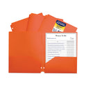 C-Line Two-Pocket Heavyweight Poly Portfolio Folder, 3-Hole Punch, 11 x 8.5, Orange, 25/Box (33932BX)