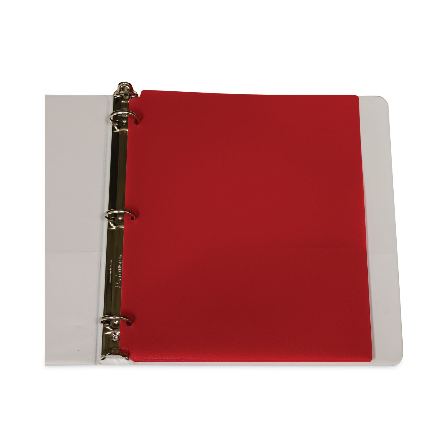 C-Line Two-Pocket Heavyweight Poly Portfolio Folder, 3-Hole Punch, 11 x 8.5, Red, 25/Box (33934BX)