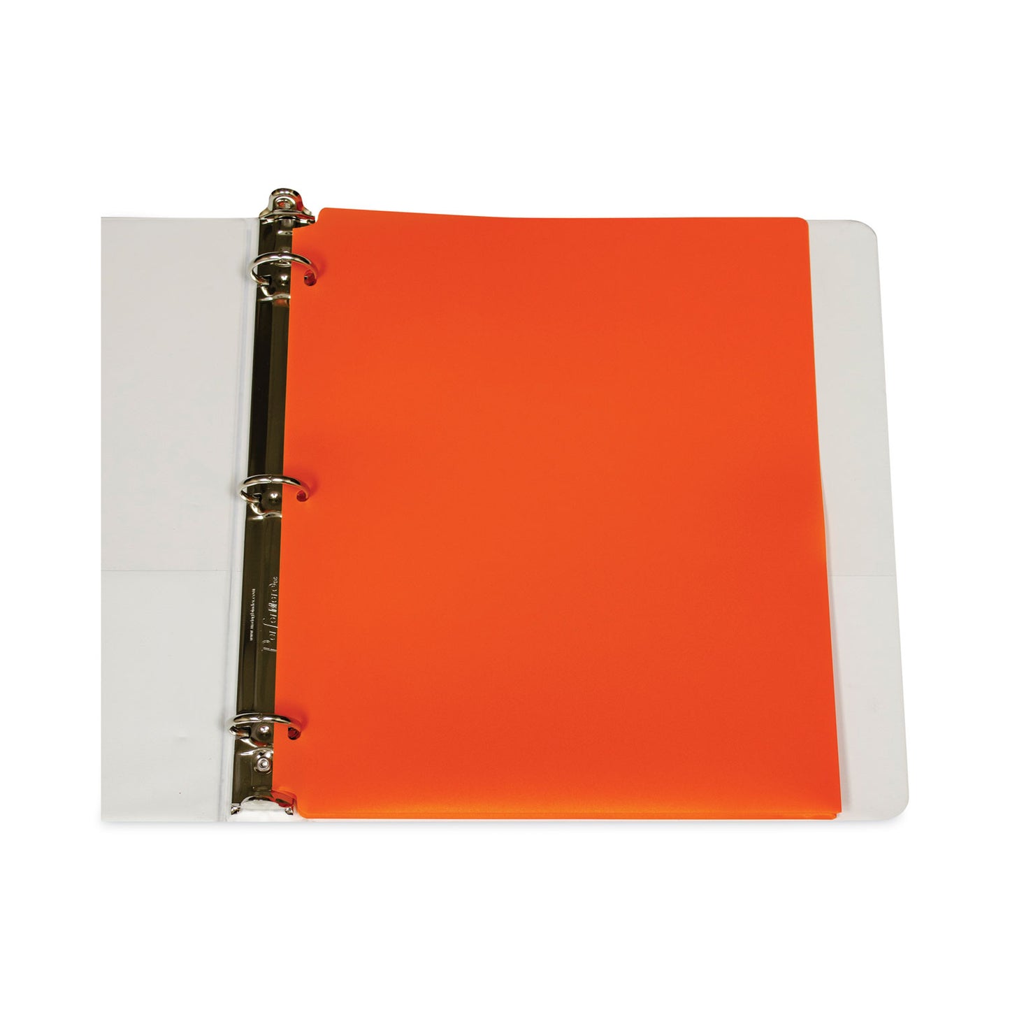 C-Line Two-Pocket Heavyweight Poly Portfolio Folder, 3-Hole Punch, 11 x 8.5, Orange, 25/Box (33932BX)