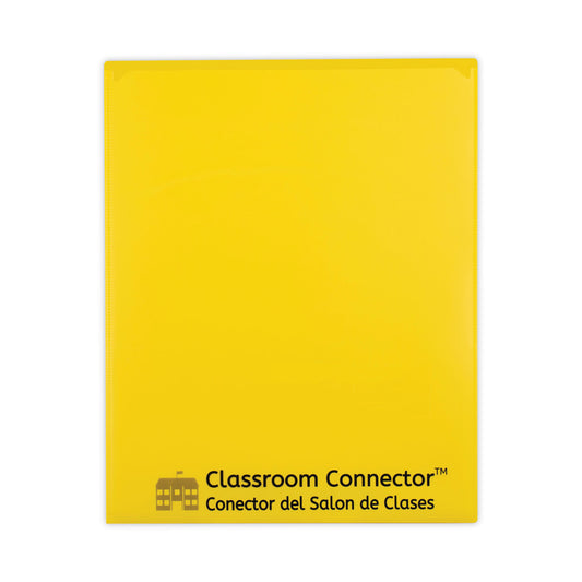 C-Line Classroom Connector Folders, 11 x 8.5, Yellow, 25/Box (32006)