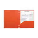 C-Line Two-Pocket Heavyweight Poly Portfolio Folder, 3-Hole Punch, 11 x 8.5, Orange, 25/Box (33932BX)