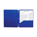 C-Line Two-Pocket Heavyweight Poly Portfolio Folder, 3-Hole Punch, 11 x 8.5, Blue, 25/Box (33935BX)