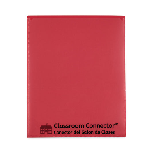 C-Line Classroom Connector Folders, 11 x 8.5, Red, 25/Box (32004)