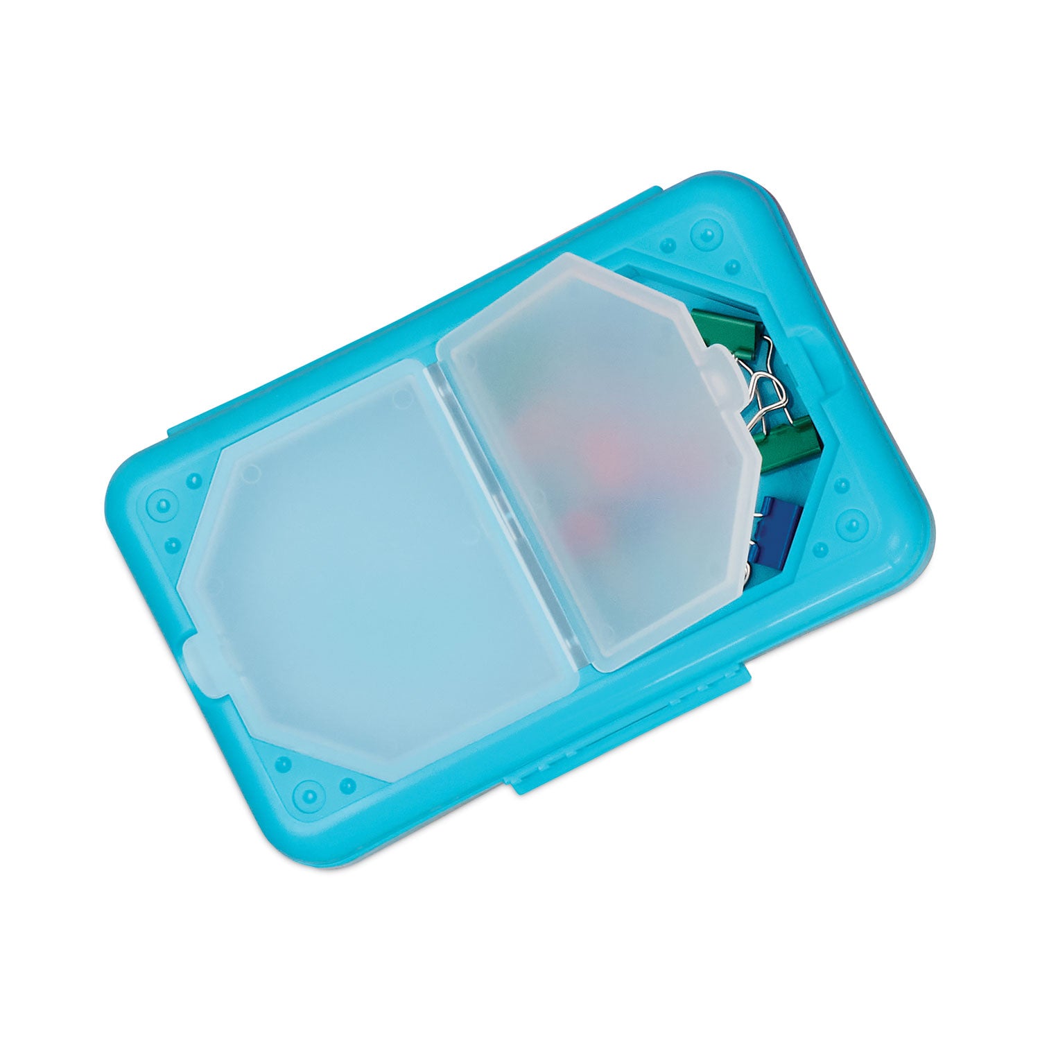 C-Line Storage Box, 5.43 x 8.25 x 2.43, Seafoam Green, Seaside Blue, Sunset Red, Sunny Yellow, 12/Carton (48500DS)