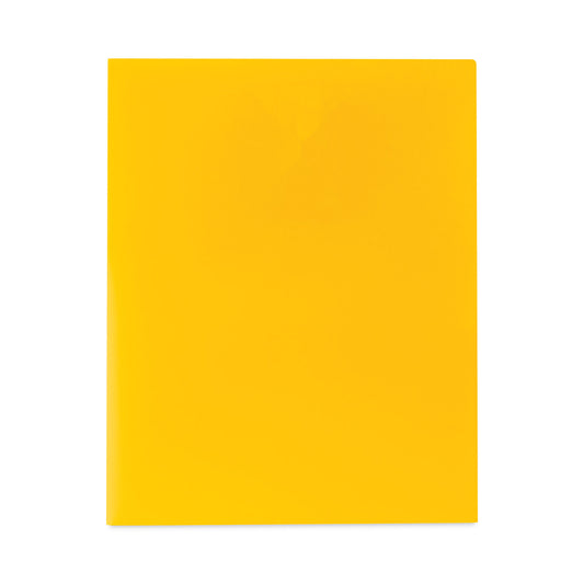 C-Line Two-Pocket Heavyweight Poly Portfolio Folder, 11 x 8.5, Yellow, 25/Box (33956BX)