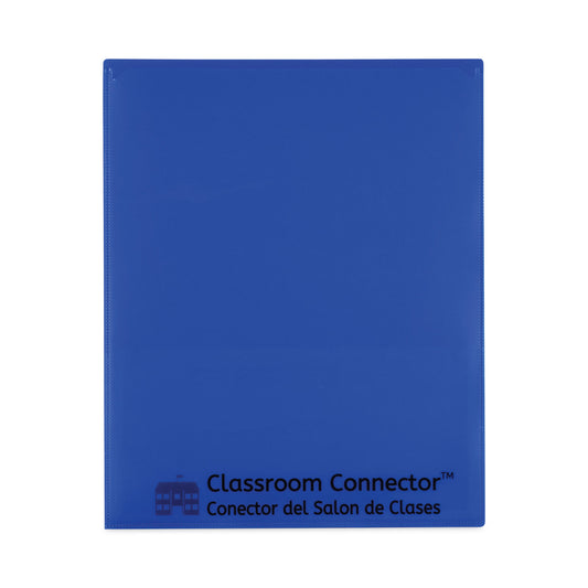 C-Line Classroom Connector Folders, 11 x 8.5, Blue, 25/Box (32005)