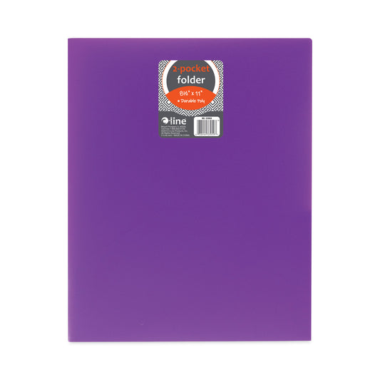 C-Line Two-Pocket Heavyweight Poly Portfolio Folder, 11 x 8.5, Purple, 25/Box (33959BX)