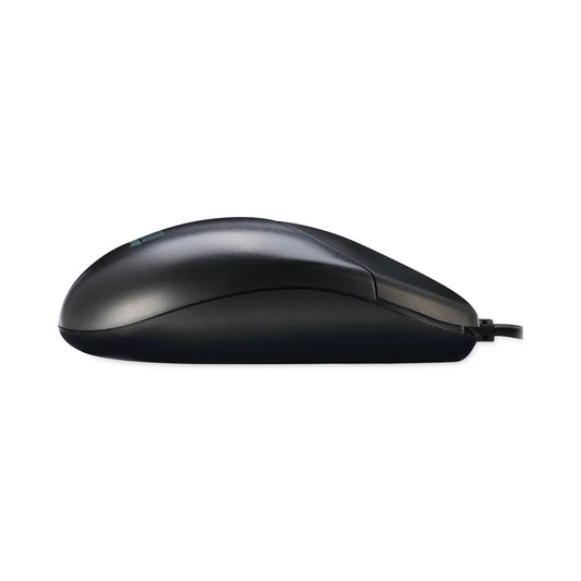 Adesso Three-Button Desktop Optical Scroll USB Mouse, USB 2.0, Left/Right Hand Use, Black (HC3003US)