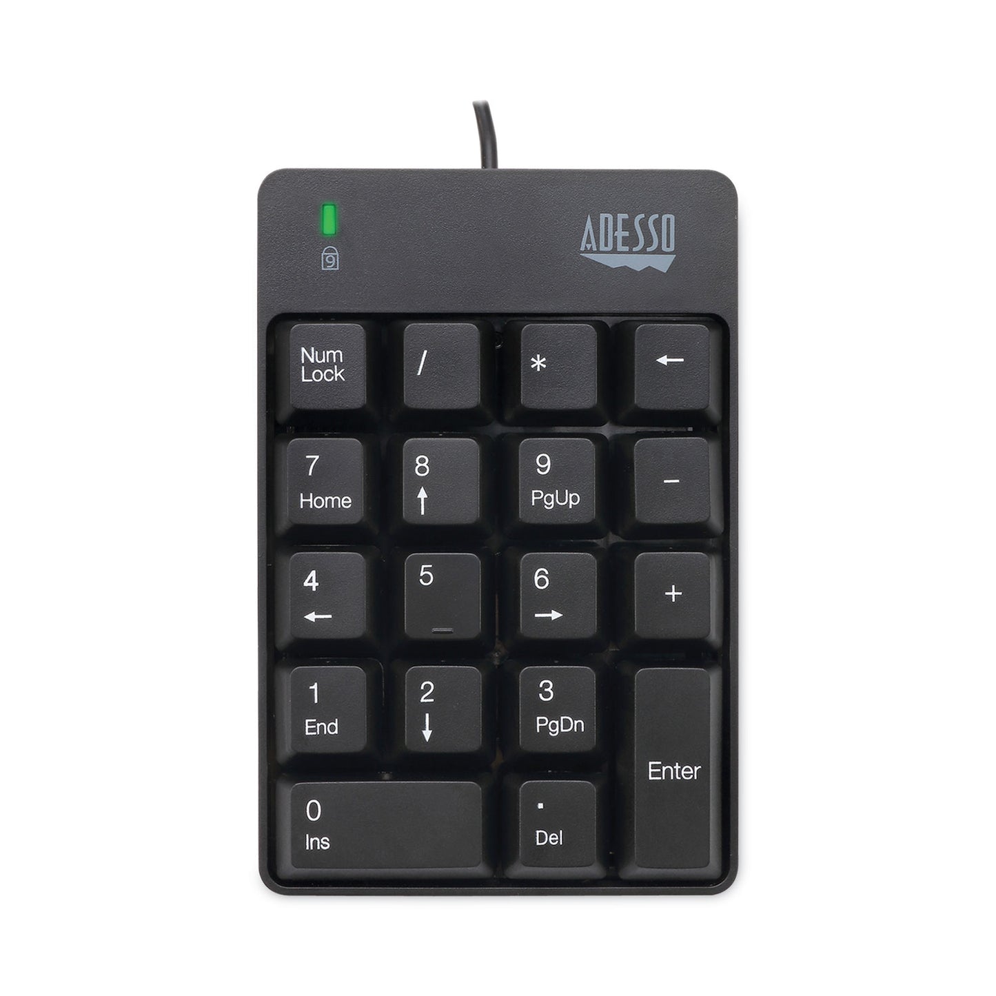 Adesso Spill-Resistant 18-Key Numeric Keypad, Black (AKB601UB)