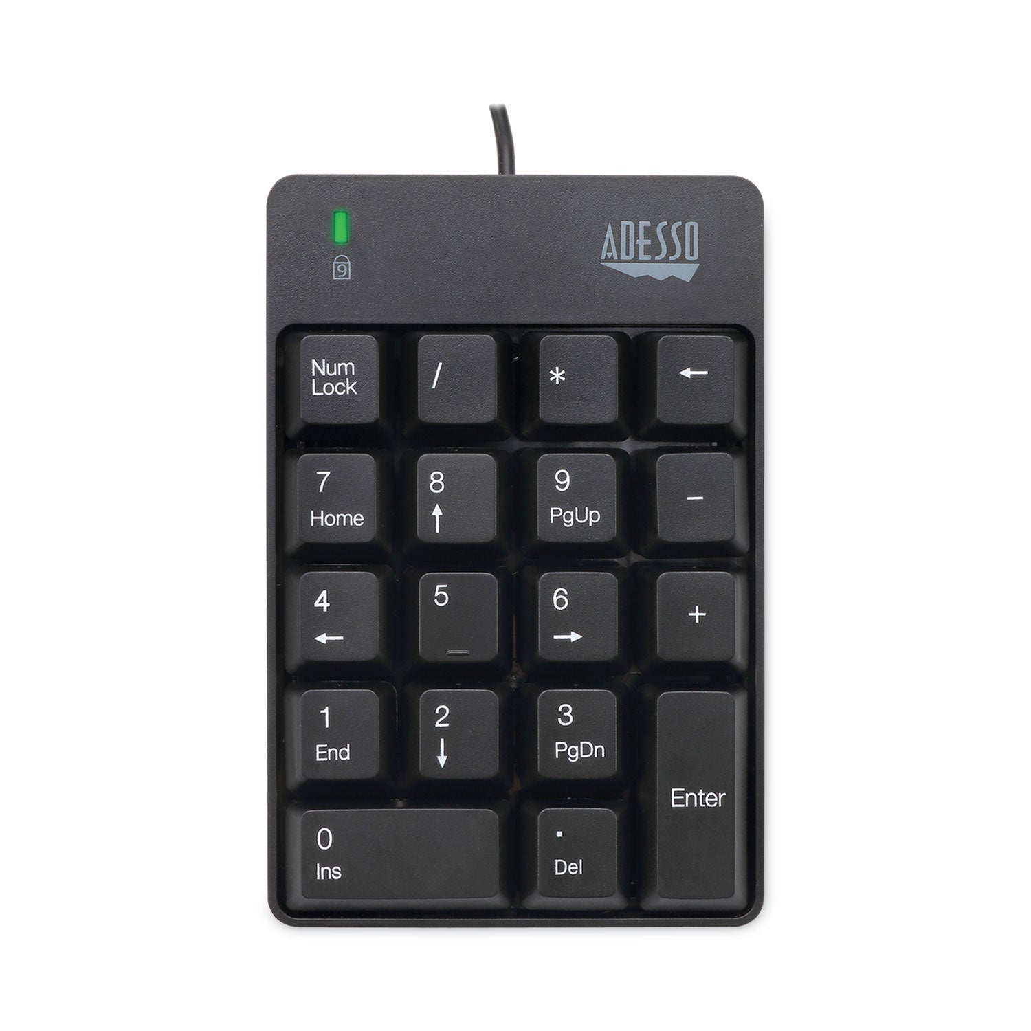 Adesso Spill-Resistant 18-Key Numeric Keypad, Black (AKB601UB)