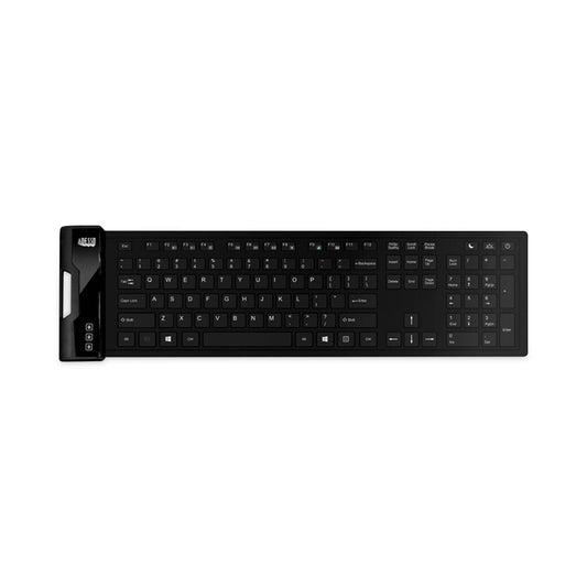 Adesso Slimtouch 232 Antimicrobial Waterproof Flex Keyboard, 120 Keys, Black (AKB232UB)