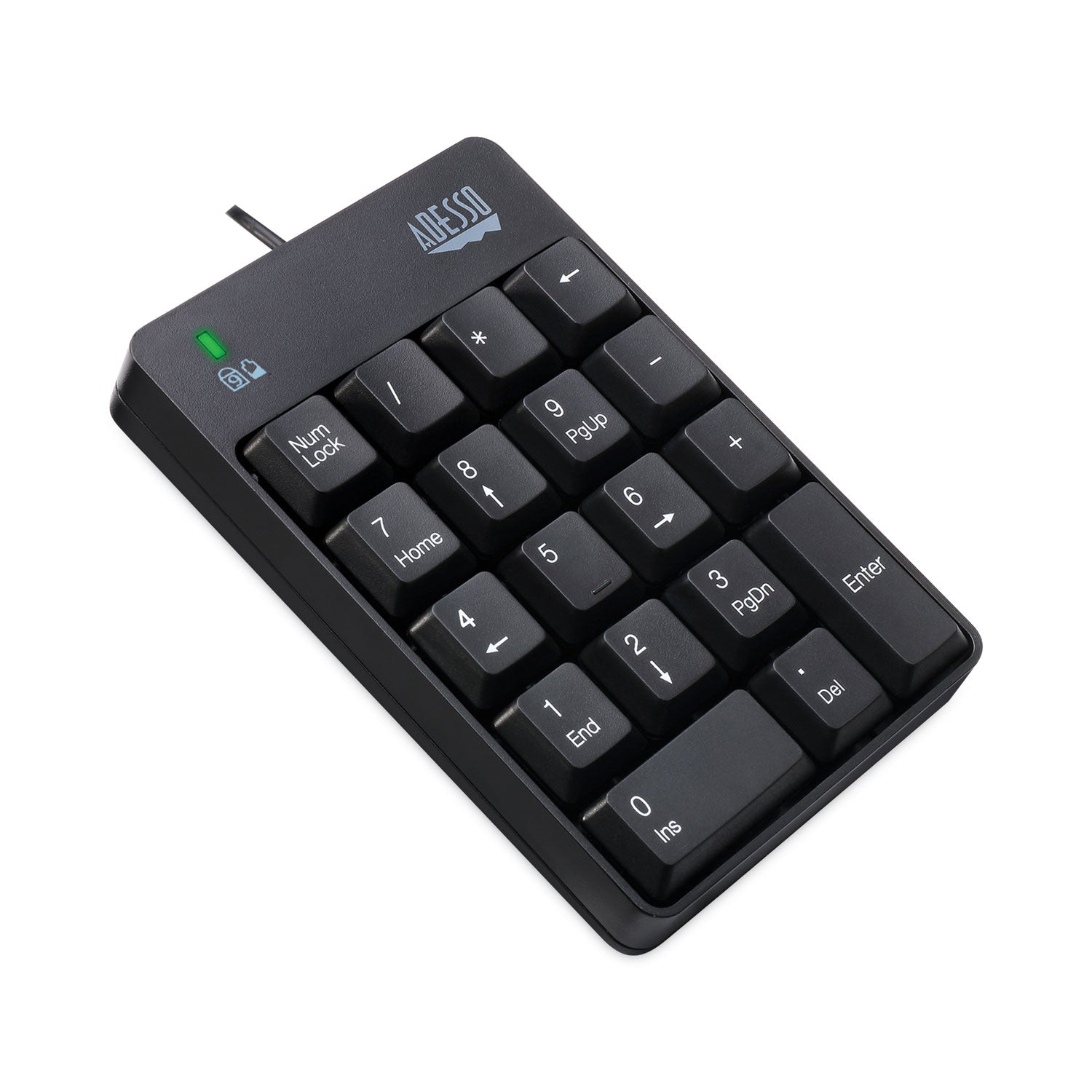 Adesso Spill-Resistant 18-Key Numeric Keypad, Black (AKB601UB)