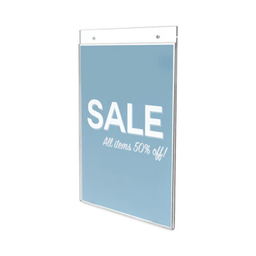 Classic Image Wall-Mount Sign Holder, Portrait, 8.5 x 11, Clear