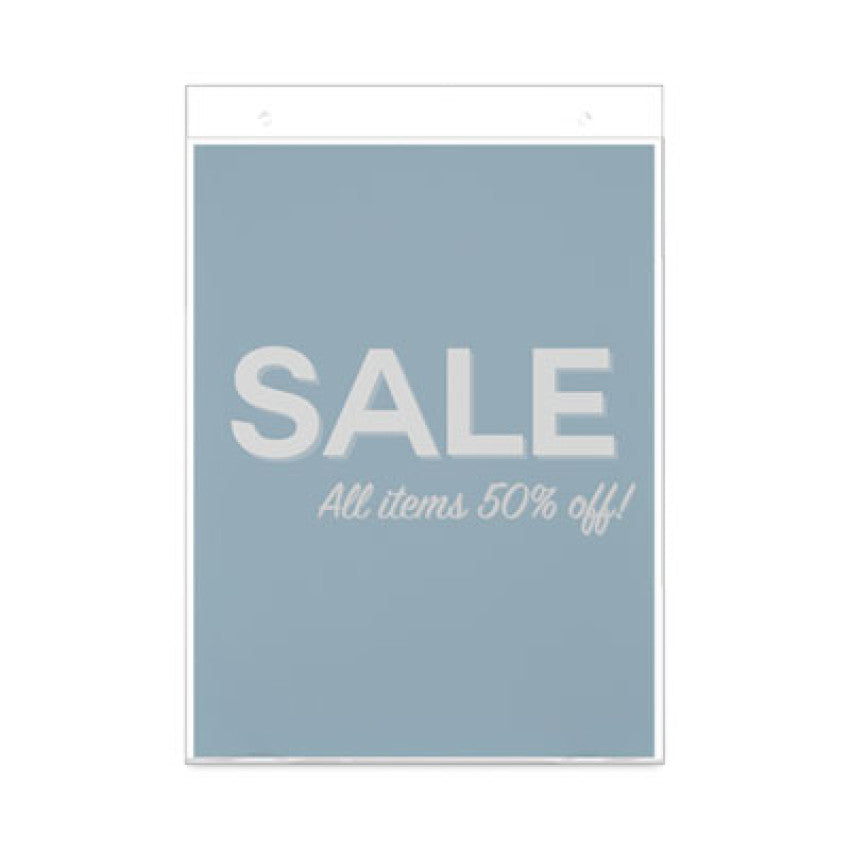 Classic Image Wall-Mount Sign Holder, Portrait, 8.5 x 11, Clear