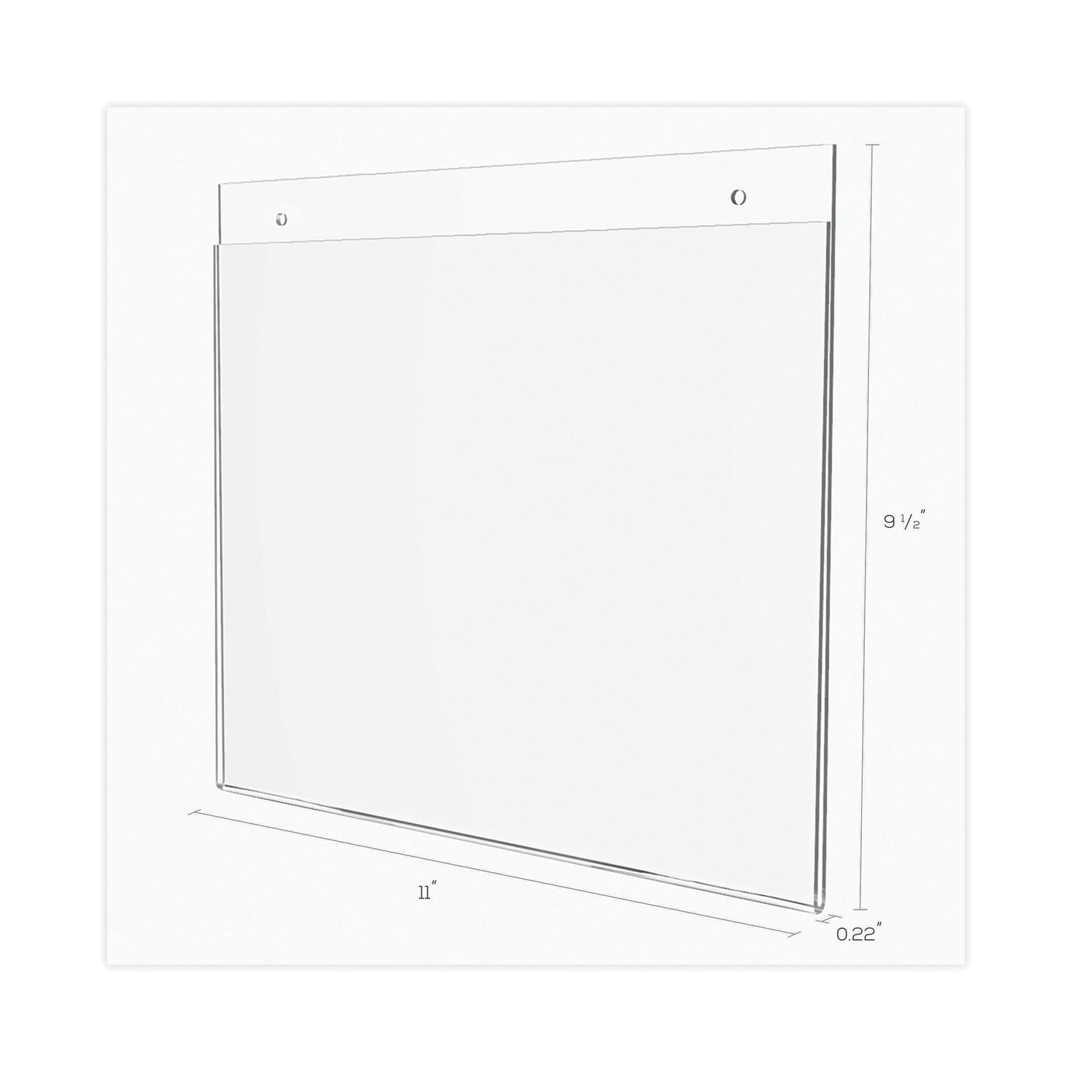 Deflecto Classic Image Wall-Mount Sign Holder, Landscape, 11 x 8.5, Clear (68301)