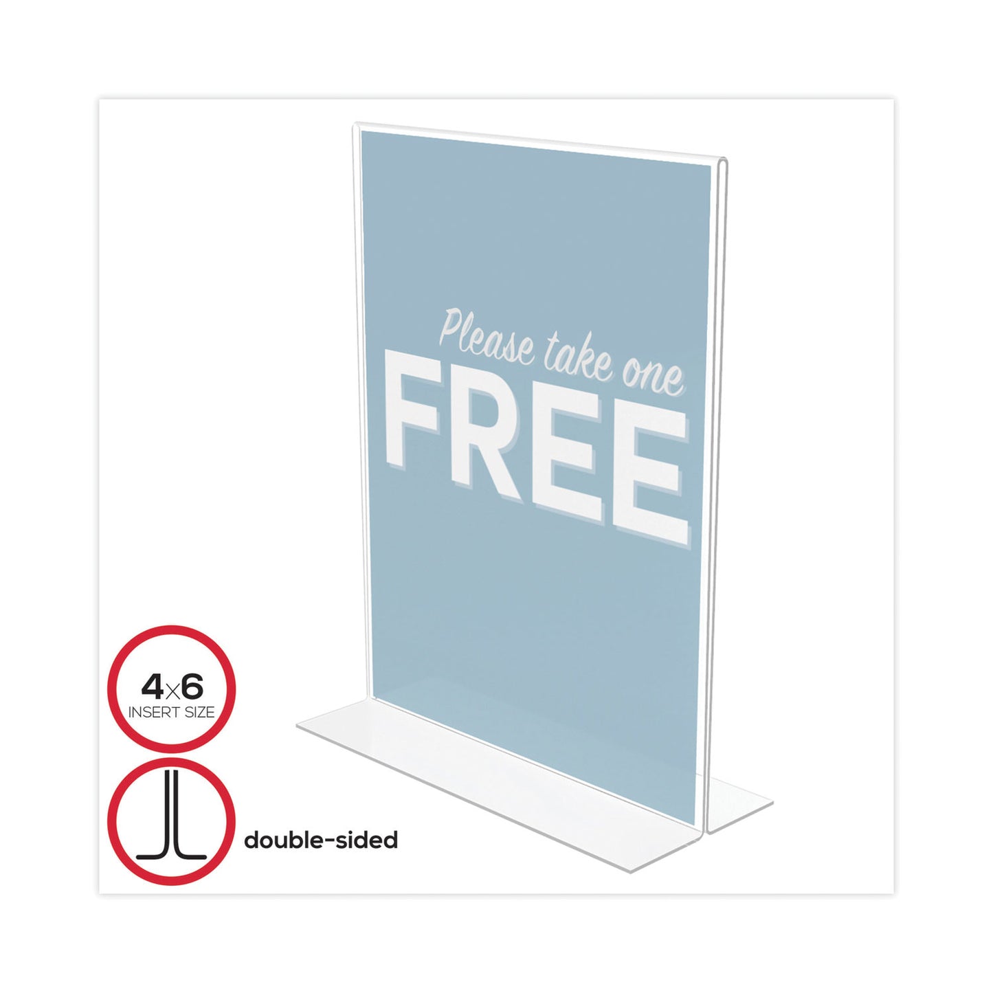 Deflecto Classic Image Double-Sided Sign Holder, 8.5 x 11 Insert, Clear (69201)