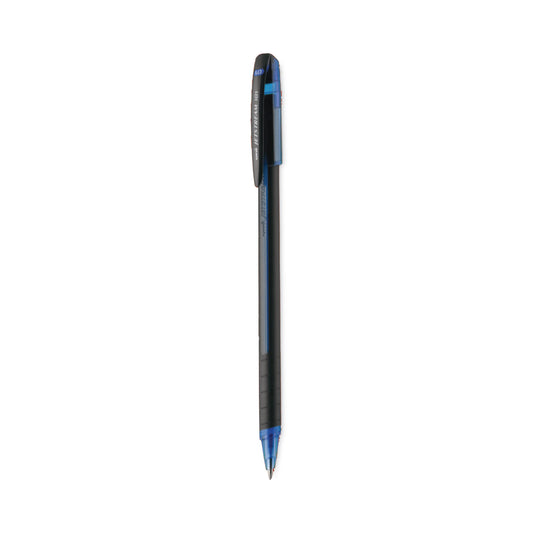 uni-ball Jetstream 101 Hybrid Gel Pen, Stick, Bold 1 mm, Blue Ink, Black/Blue Barrel, Dozen (1768012)