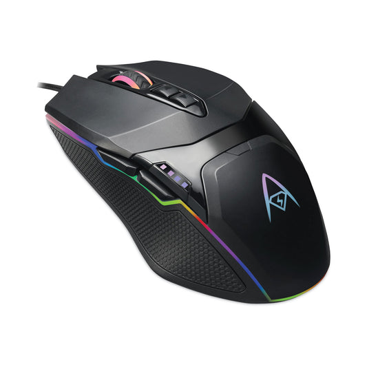 Adesso iMouse X5 Illuminated Seven-Button Gaming Mouse, USB 2.0, Left/Right Hand Use, Black