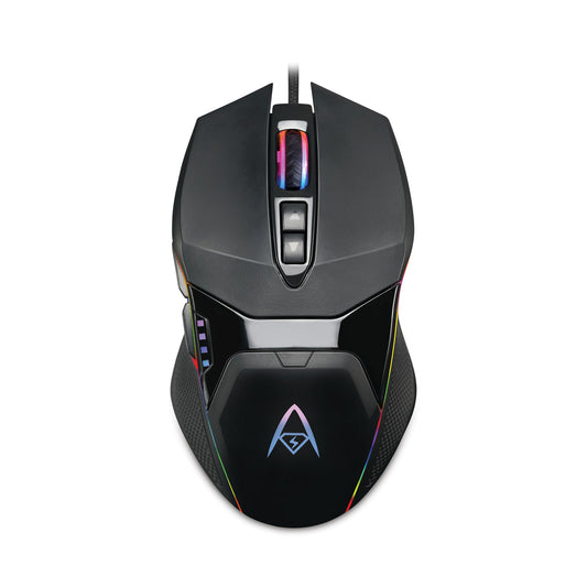 Adesso iMouse X5 Illuminated Seven-Button Gaming Mouse, USB 2.0, Left/Right Hand Use, Black