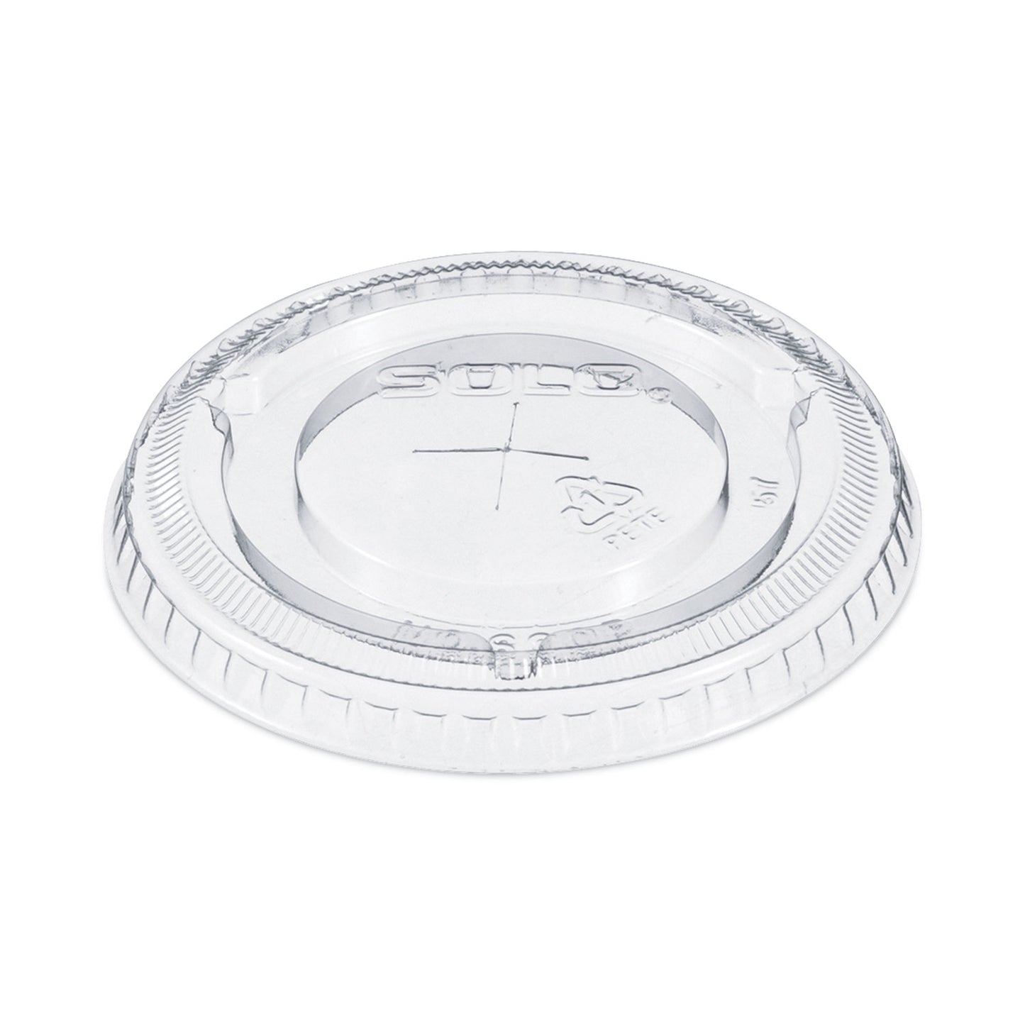 SOLO Straw-Slot Cold Cup Lids, Fits 10 oz Cups, Clear, 100 Pack, 25 Packs/Carton (600TS)