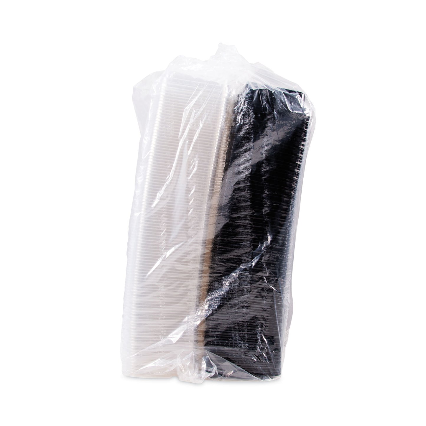 SOLO Creative Carryouts Hinged Plastic Hot Deli Boxes, Medium Snack Box, 18 oz, 6.22 x 5.9 x 2.1, Black/Clear, 200/Carton (851611PS94)