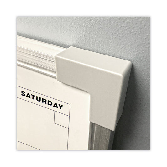 Flipside Framed Calendar Dry Erase Board, 24 x 18, White Surface, Silver Aluminum Frame (17302)