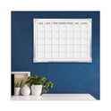 Flipside Framed Calendar Dry Erase Board, 24 x 18, White Surface, Silver Aluminum Frame (17302)