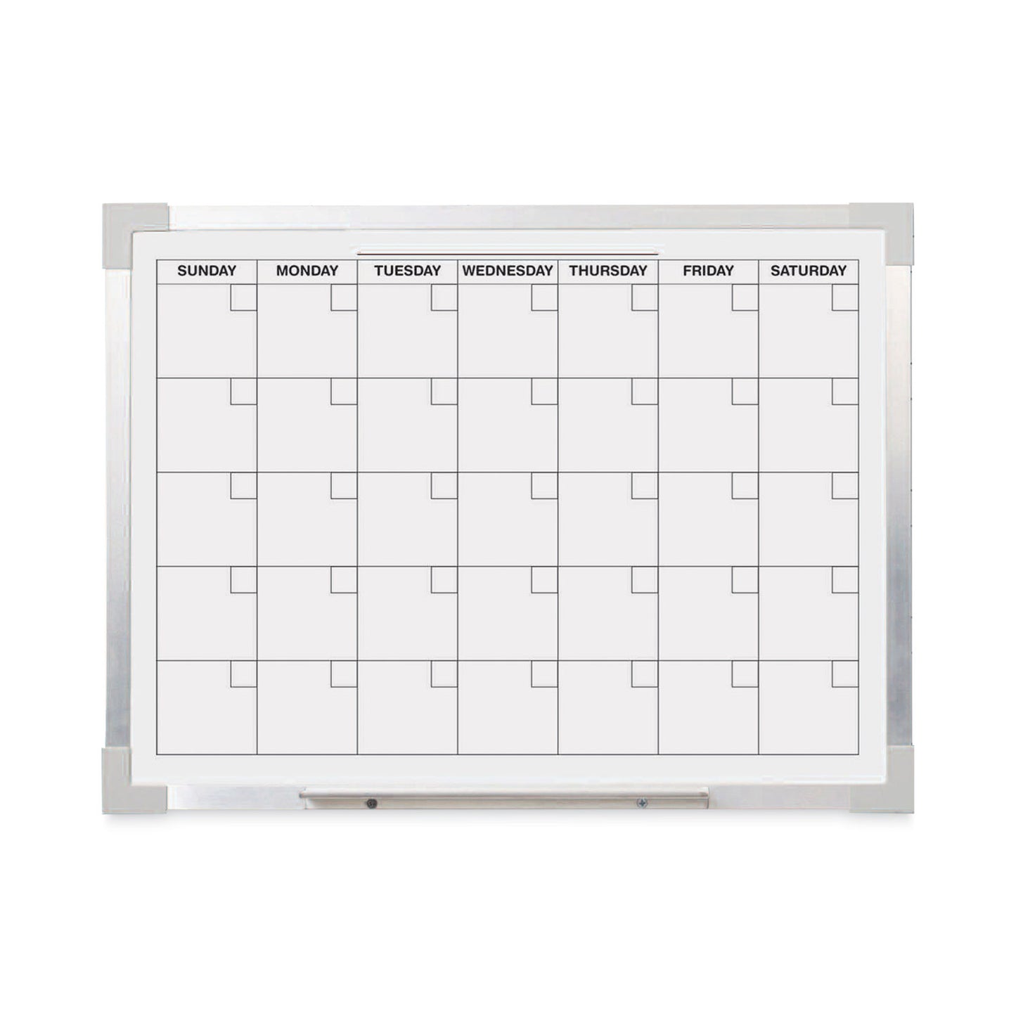 Flipside Framed Calendar Dry Erase Board, 24 x 18, White Surface, Silver Aluminum Frame (17302)