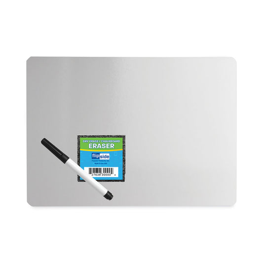 Flipside Dry Erase Board Set with Black Markers, 12 x 9, White Surface, 12/Pack (21003)