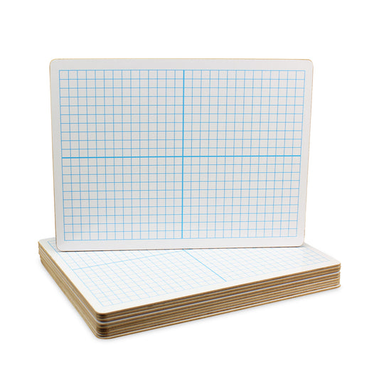 Flipside Graphing Two-Sided Dry Erase Board, 12 x 9, White Surface, 12/Pack (11200)