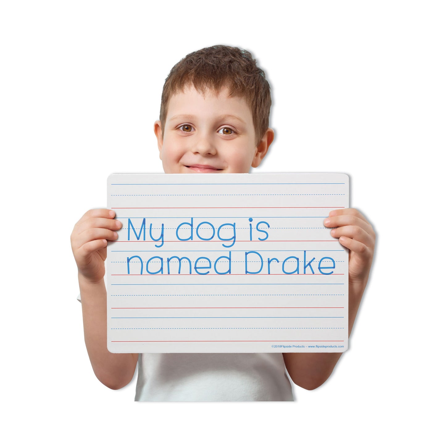 Flipside Two-Sided Red and Blue Ruled Dry Erase Board, 12 x 9, Ruled White Front/Unruled White Back, 12/Pack (10134)