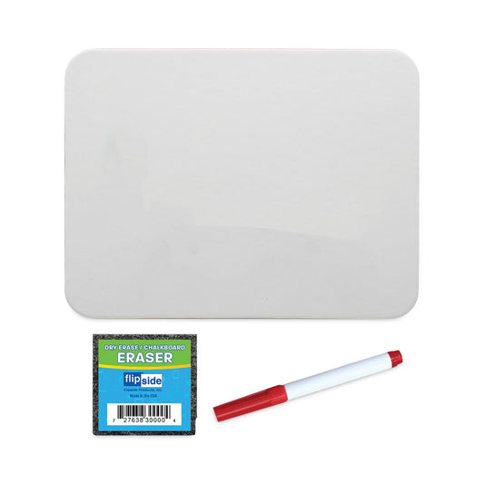 Flipside Dry Erase Board Set with Assorted Color Markers, 12 x 9, White Surface, 12/Pack (31003)