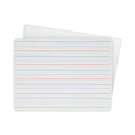 Flipside Two-Sided Red and Blue Ruled Dry Erase Board, 12 x 9, Ruled White Front/Unruled White Back, 12/Pack (10134)