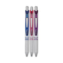 Pentel EnerGel Pearl Gel Pen, Retractable, Medium 0.7 mm, Assorted Ink and Barrel, 3/Pack (BL77WBPS3M2)