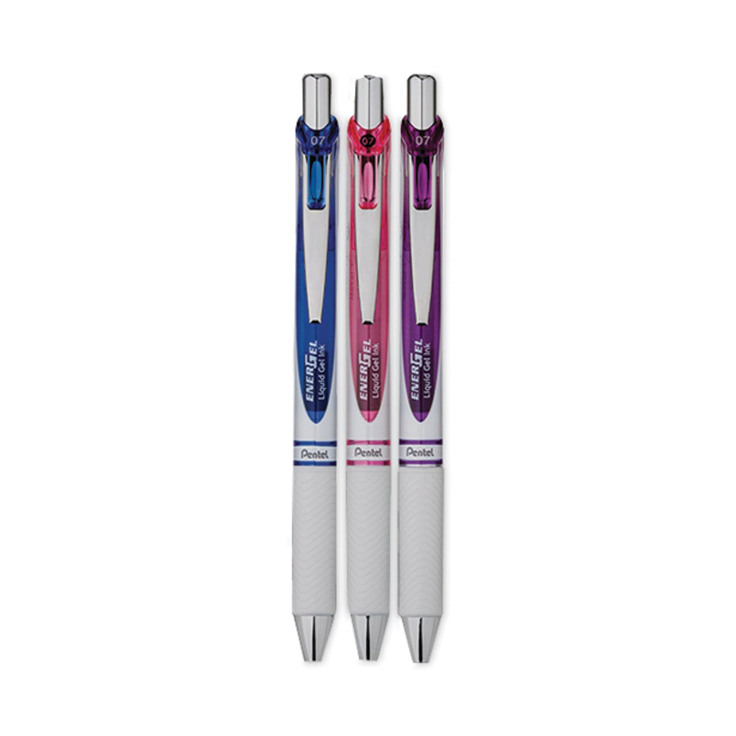 Pentel EnerGel Pearl Gel Pen, Retractable, Medium 0.7 mm, Assorted Ink and Barrel, 3/Pack (BL77WBPS3M2)