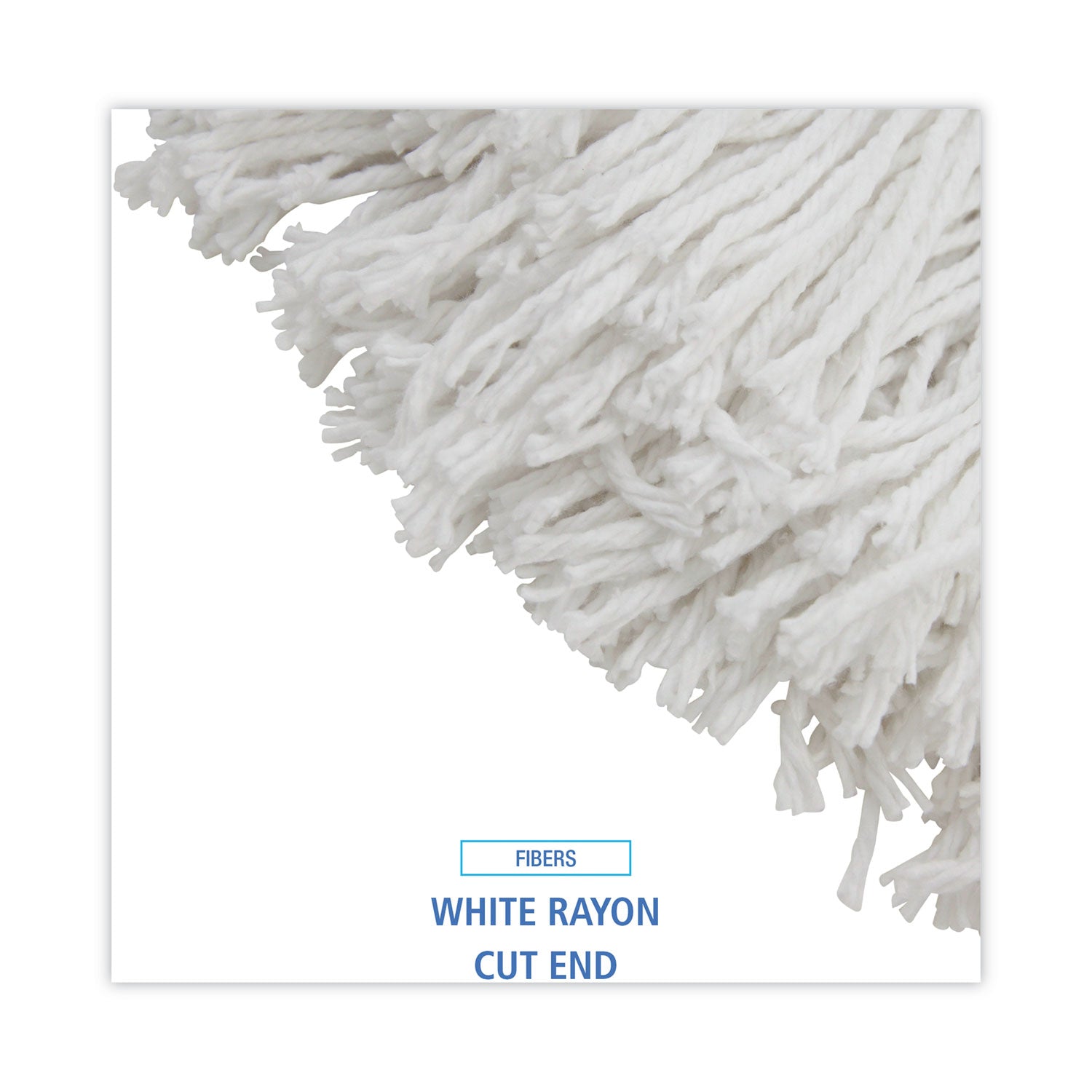 Boardwalk Premium Cut-End Wet Mop Heads, Rayon, 16oz, White, 12/Carton (216RCT)